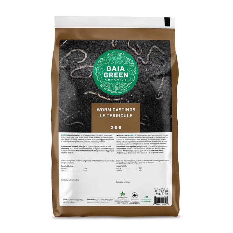 GAIA GREEN WORM CASTINGS 30 LITRES